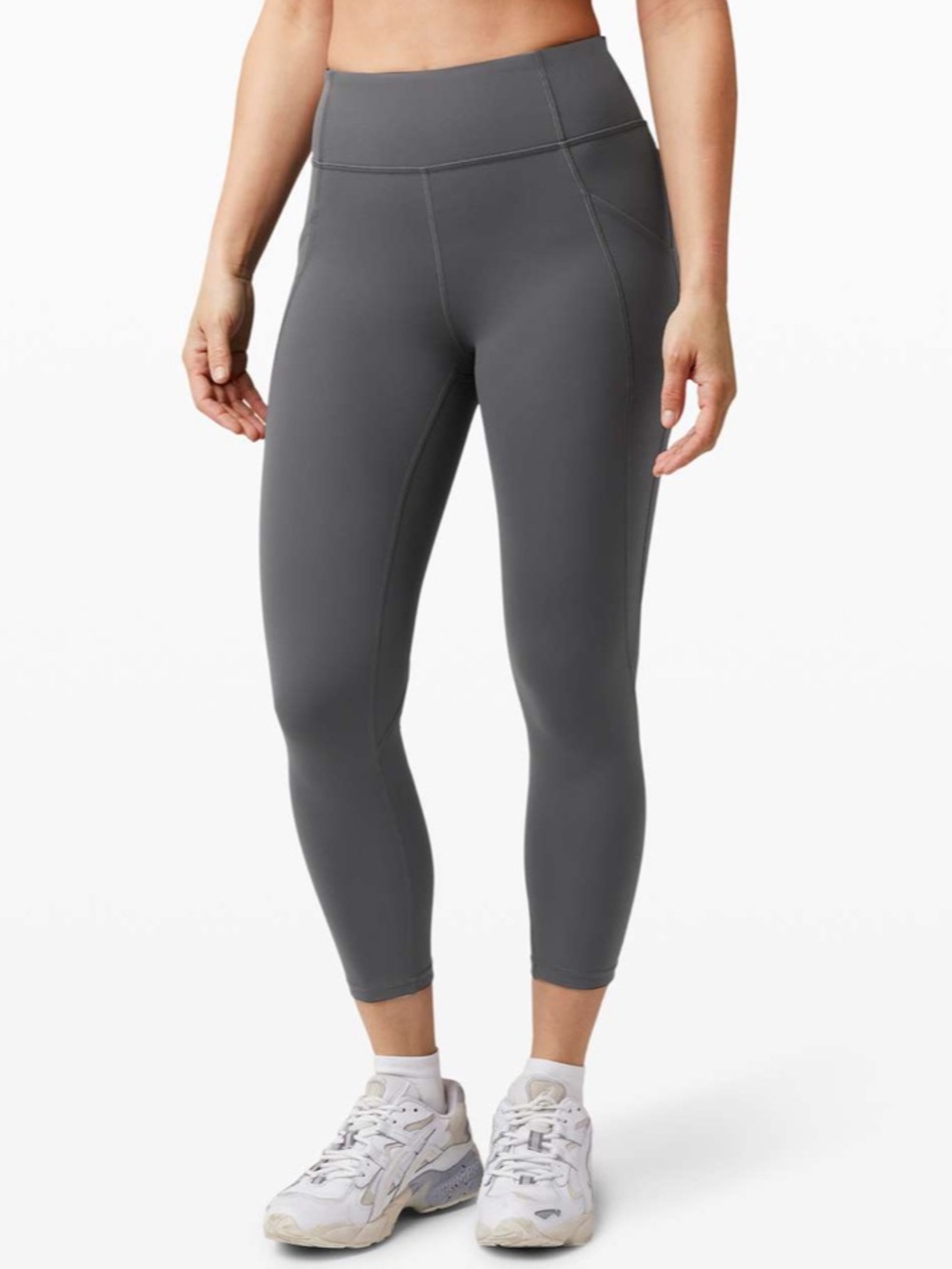 Lululemon Time To Sweat Crop Legging 23" Graphite Grey Size 4 Small Pockets